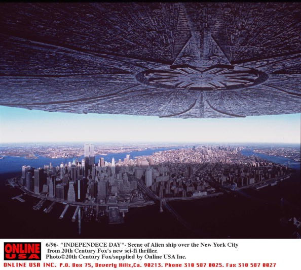 6/96- Alien Ship Over New York City. Scenes From 'Independence Day' The New Thriller From 20Th Century Fox. 