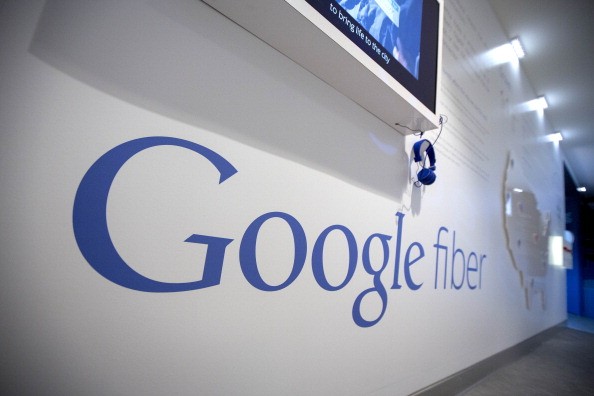 A Google Inc. Fiber display is shown at the Google office in Washington, D.C., U.S., on Tuesday, July 15, 2014. 