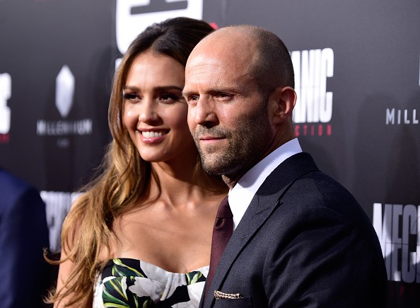 Actors Jessica Alba (L) and Jason Statham attend the premiere of Summit Entertainment's 'Mechanic: Resurrection' at ArcLight Hollywood on August 22, 2016 in Hollywood, California.