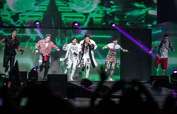 2PM performs during the KPOP 'Go Crazy' World Tour in New Jersey.