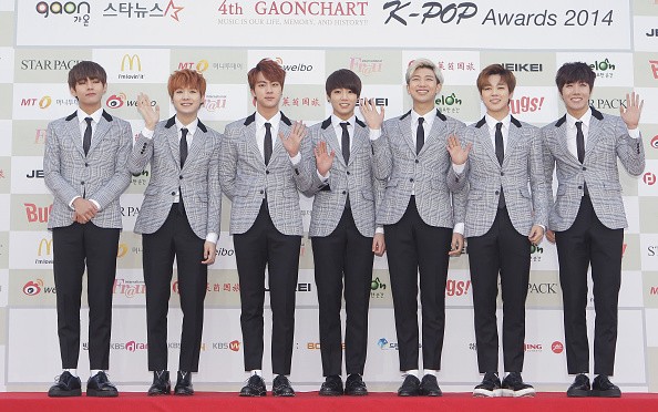 BTS in attendance during the 4th Gaon Chart K-POP Awards.