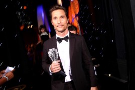 Actor Matthew McConaughey wins Best Actor in a Drama Series award during the 4th Annual Critics' Choice Television Awards for HBO series 