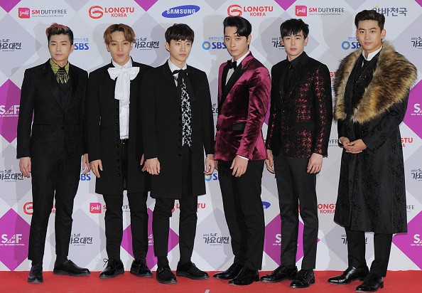 South Korean boy group 2PM during the 2015 SBS Awards Festival at COEX in Seoul.