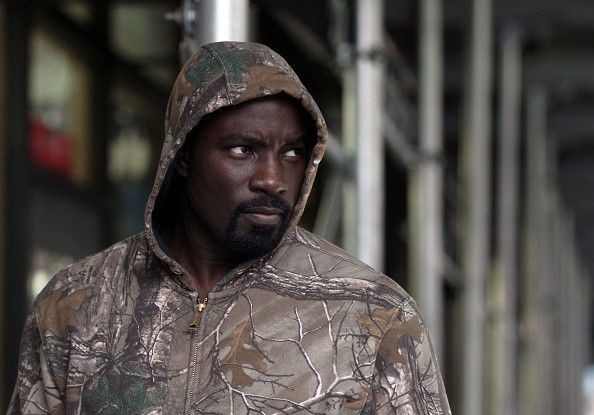 Mike Colter filming Marvel / Netflix's 'Luke Cage' on February 25, 2016 in New York City. 