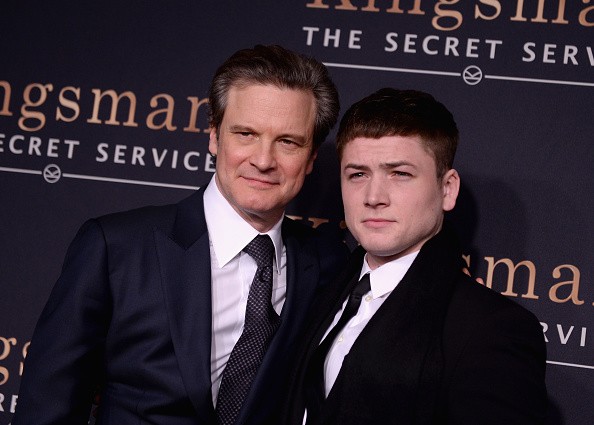 Colin Firth and Taron Egerton attend 'Kingsman: The Secret Service' New York Premiere at SVA Theater on February 9, 2015 in New York City. 