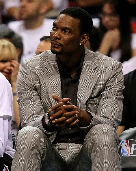 Chris Bosh in Game 4 of the Eastern Conference Semifinals of the 2016 NBA Playoffs against the Toronto Raptors in Miami, Florida. 