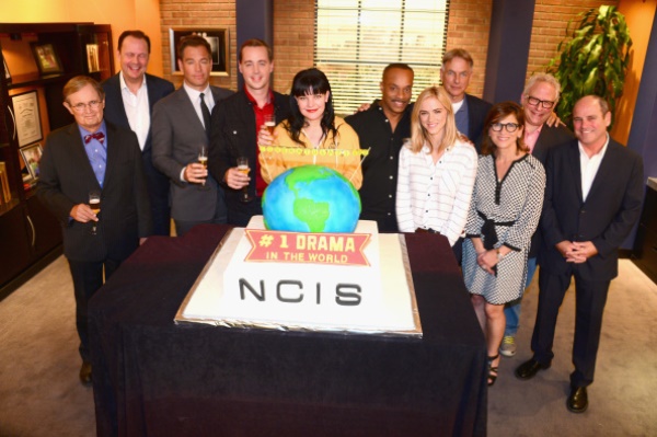"NCIS" cast and executives celebrated when being named as the most-watched drama in the world on August 7, 2014 in Valencia, California.