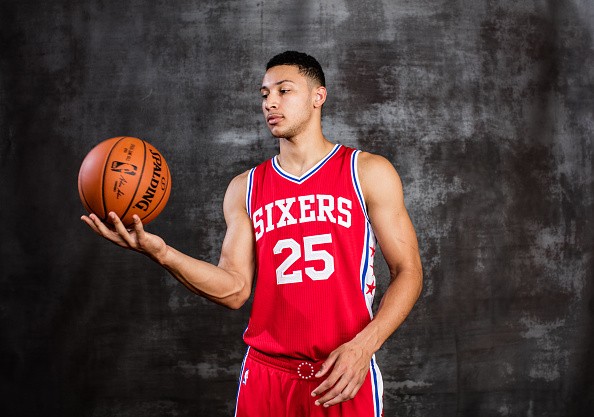 Ben Simmons of the Philadelphia 76ers poses for the 2016 NBA Rookie Photoshoot in New York.