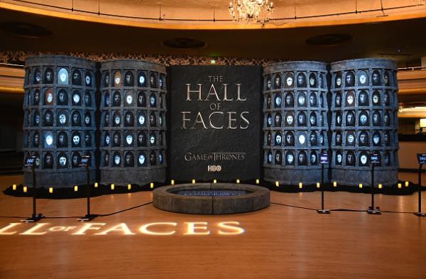Hall of Faces interactive exhibit on display duinrg the announcement of the Game of Thrones® Live Concert Experience featuring composer Ramin Djawadi at the Hollywood Palladium on August 8 in Los Angeles, California.