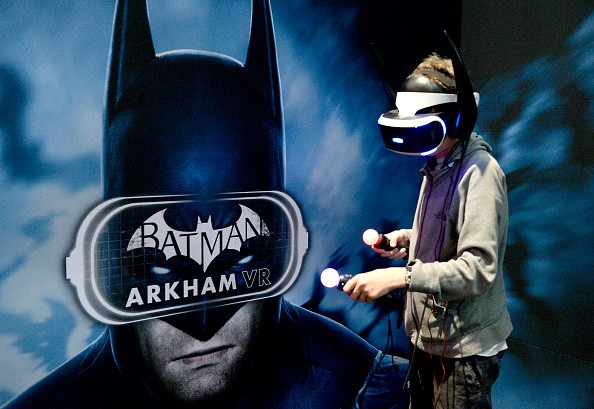 'Batman: Arkham' VR player attends Comic-Con International 2016 preview night on July 20, 2016 in San Diego, California.