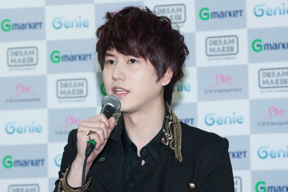 Super Junior member Kyuhyun during a press conference for 'Super Show 5'.