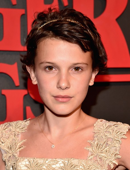 Millie Brown, who plays Eleven, at the premiere of Netflix's "Stranger Things" in Los Angeles, California