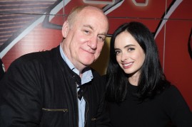 Head of Marvel Television Jeph Loeb and Krysten Ritter attend the Netflix Presents The Casts Of Marvel's Daredevil And Marvel's Jessica Jones At New York Comic-Con at Jacob Javits Center on October 10, 2015 in New York City. 