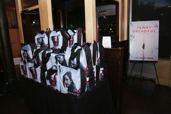 Gift bags at the 'Penny Dreadful' Screening And Q&A With Reeve Carney at Tribeca Cinemas on April 30, 2015 in New York City. 