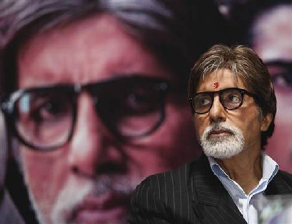 Bollywood actor Amitabh Bachchan at a news conference promoting his film 'Aarakshan'