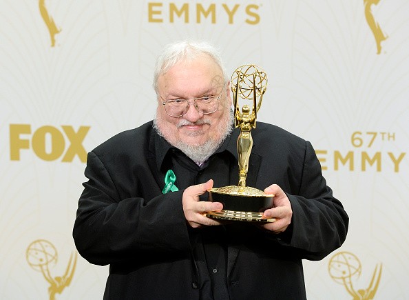 Writer George R. R. Martin, winner of Outstanding Drama Series for 'Game of Thrones', poses in the press room at the 67th Annual Prime time Emmy Awards at Microsoft Theater on September 20, 2015 in Los Angeles, California.