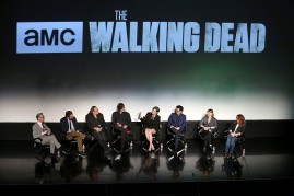 Director Paul Feig, executive producer/writer Scott M. Gimple, executive producer/director Greg Nicotero, actor Norman Reedus, actress Lauren Cohan, editor Dan Liu, casting director Sharon Bialy and casting director Sherry Thomas attend 'The Walking Dead'