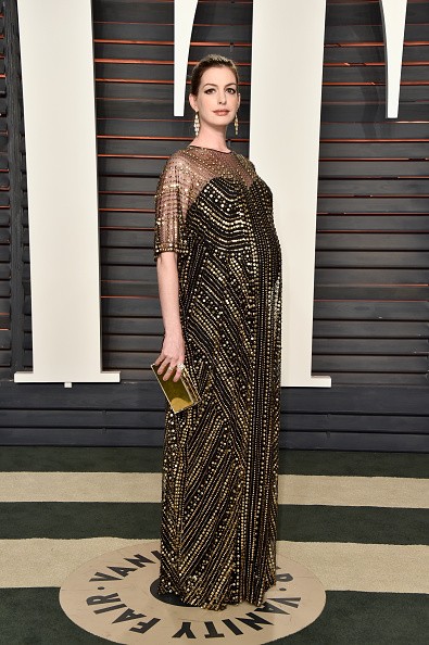 Actress Anne Hathaway attended the 2016 Vanity Fair Oscar Party Hosted By Graydon Carter at the Wallis Annenberg Center for the Performing Arts on February 28 in Beverly Hills, California.