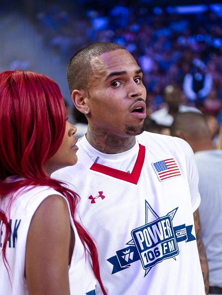 Chris Brown is seen at the Power 106 Celebrity Basketball Game at Galen Center on September 11, 2016 in Los Angeles, California. 