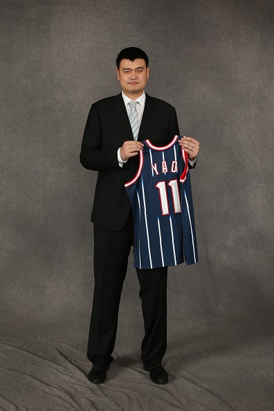 Yao Ming poses for a portrait prior to the 2016 Basketball Hall of Fame Enshrinement Ceremony on September 9, 2016 at the Naismith Memorial Basketball Hall of Fame in Springfield, Massachusetts.