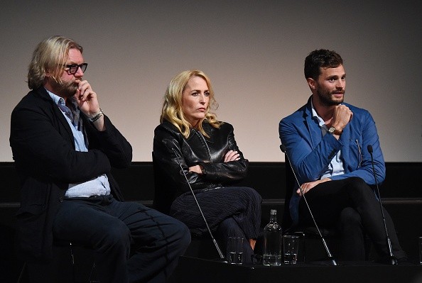 Allan Cubitt, Gillian Anderson and Jamie Dornan take part in Q&A following the screening of BBC Two drama 'The Fall' to launch series three at BFI Southbank on September 7, 2016 in London, England.