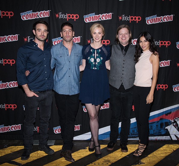 Jon Bernthal and the cast attended the Netflix Presents The Casts Of Marvel's "Daredevil" And Marvel's "Jessica Jones" At New York Comic-Con at Jacob Javits Center on October 10, 2015.