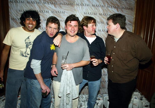 APSEN - FEBRUARY 28: Comedy troupe Broken Lizard pose at Maxim Magazine's 'Warm and Fuzzy' party for the US Comedy Arts Festival at Whiskey Rocks on February 28, 2003 in Aspen, Colorado.