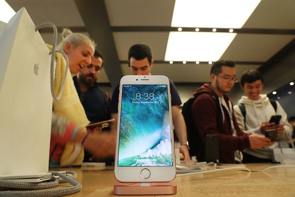 The new iPhone 7 is displayed on a table at an Apple store in Manhattan, New York City.