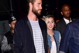 Liam Hemsworth and Miley Cyrus leave Catch on September 15, 2016 in New York City.