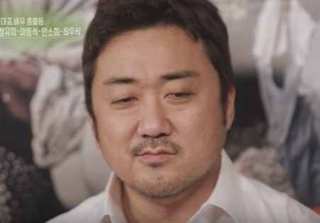 "Train To Busan" actor Ma Dong Seok during an interview with the cast members.