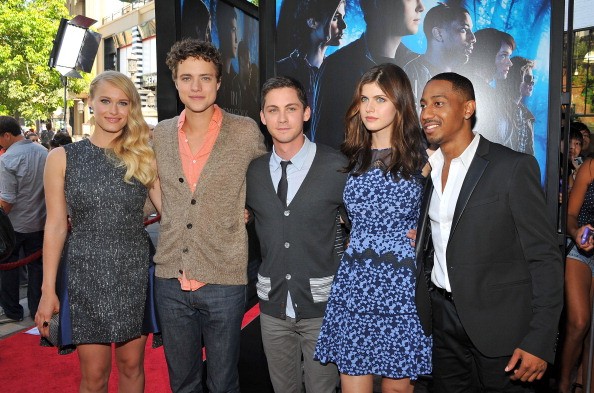 Actors Leven Rambin, Douglas Smith, Logan Lerman, Alexandra Daddario, and Brandon T. Jackson arrived at the premiere of “Percy Jackson: Sea Of Monsters” at The Americana at Brand on July 31, 2013 in Glendale, California.