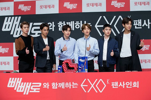 South Korean boy group EXO-K during the EXO Autograph Session For LOTTE 'PEPERO'. 
