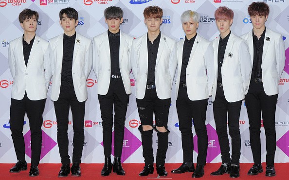 South Korean boy group GOT7 during the 2015 SBS Awards Festival.