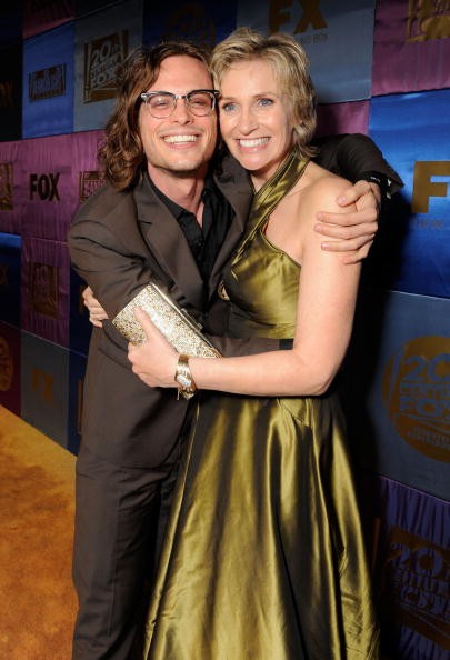 Actors Matthew Gray Gubler and Jane Lynch attend Fox's 2010 Golden Globe Awards Party held at Craft on January 17, 2010 in Century City, California 