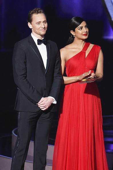 Actors Tom Hiddleston and Priyanka Chopra looked good together onstage during the 68th Annual Primetime Emmy Awards at Microsoft Theater on Sept. 18 in Los Angeles, California.