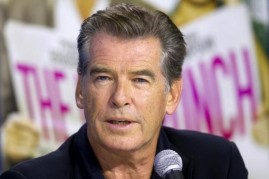 ierce Brosnan attends a news conference for the film ''The Love Punch''