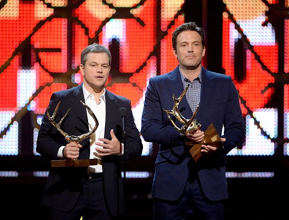 Honorees Matt Damon (L) and Ben Affleck accept the Guys Of The Decade award onstage during Spike TV's 10th Annual Guys Choice Awards at Sony Pictures Studios on June 4, 2016 in Culver City, California. 