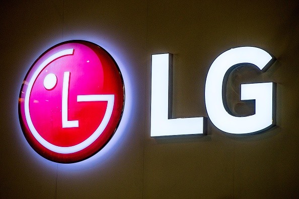 A logo sits illuminated outside the LG pavilion on the opening day of the World Mobile Congress at the Fira Gran Via Complex on February 22, 2016 in Barcelona, Spain.