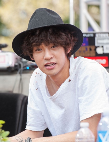 Singer Jung Joon Young in attendance during the Mnet America show in Los Angeles, California.