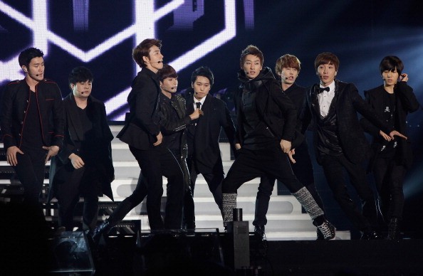 Super Junior performs during the 21st High1 Seoul Music Awards.