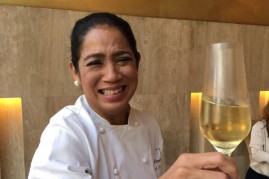 Margarita Fores cheer as she celebrate her win as Asia's Best Female Chef