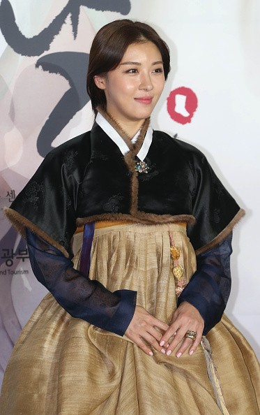 Actress Ha Ji Won during the celebration of the Hanbok Day at Gyeongbokgung palace.