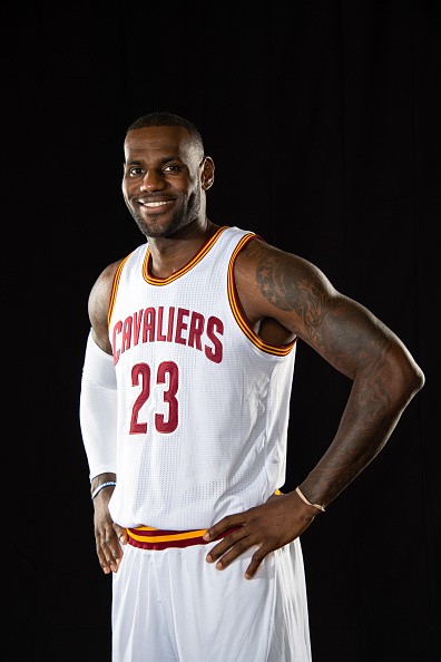 LeBron James #23 of the Cleveland Cavaliers posed during media day at Cleveland Clinic Courts on Sept. 26 in Cleveland, Ohio. 