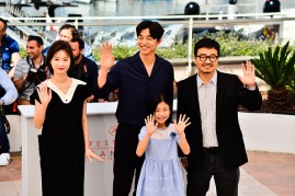 Actors Jung Yu-mi, Gong Yoo, Kim Su-an and director Yeon Sang-ho attend the 'Train To Busan (Bu_San-Haeng)' photocall during the 69th Annual Cannes Film Festival on May 14, 2016 in Cannes, France.