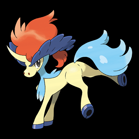 This Pokémon Keldeo does not evolve. It crosses the world, running over the surfaces of oceans and rivers. It appears at scenic waterfronts.