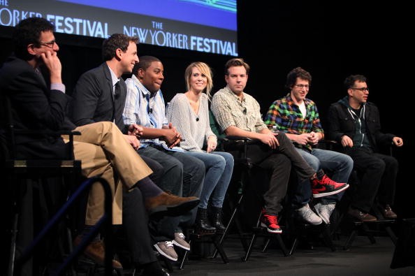 David Remnick, Seth Meyers, Kenan Thompson, Kristen Wiig, Jason Sudeikis, Andy Samberg, and Fred Armisen attended during the 2010 New Yorker Festival at Acura at SIR Stage37 on Oct. 3, 2010 in New York City.