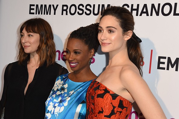  Isidora Goreshter, Shanola Hampton and Emmy Rossum arrive at the screening and panel discussion with the women of Showtime's 'Shameless' at The London Hotel on March 22, 2016 in West Hollywood, California. 