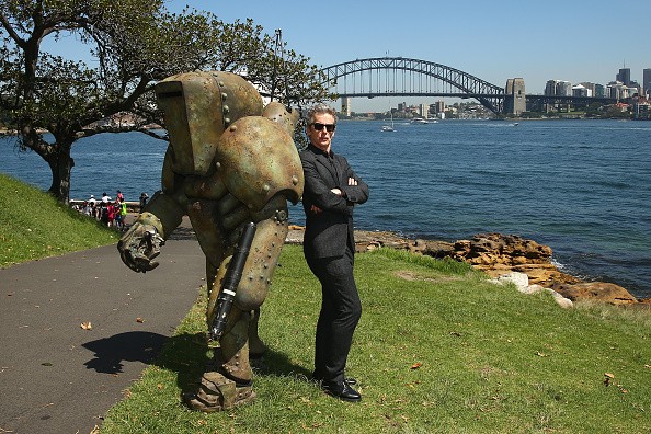 Dr Who's Peter Capaldi posed with and a “Mire” (new monster from the Dr Who current series) during a media call at Mrs Macquarie's Chair on Nov. 20, 2015 in Sydney, Australia. 