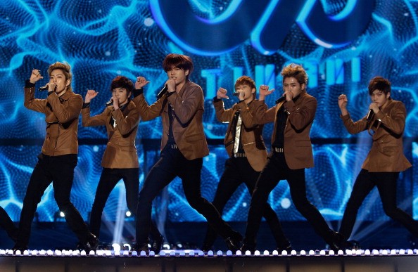 INFINITE performs at the 2012 K-Collection in Seoul, South Korea.