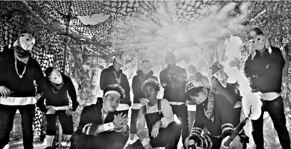 Block B's sub-unit BASTARZ in the music video of their single 'Zero For Conduct'.